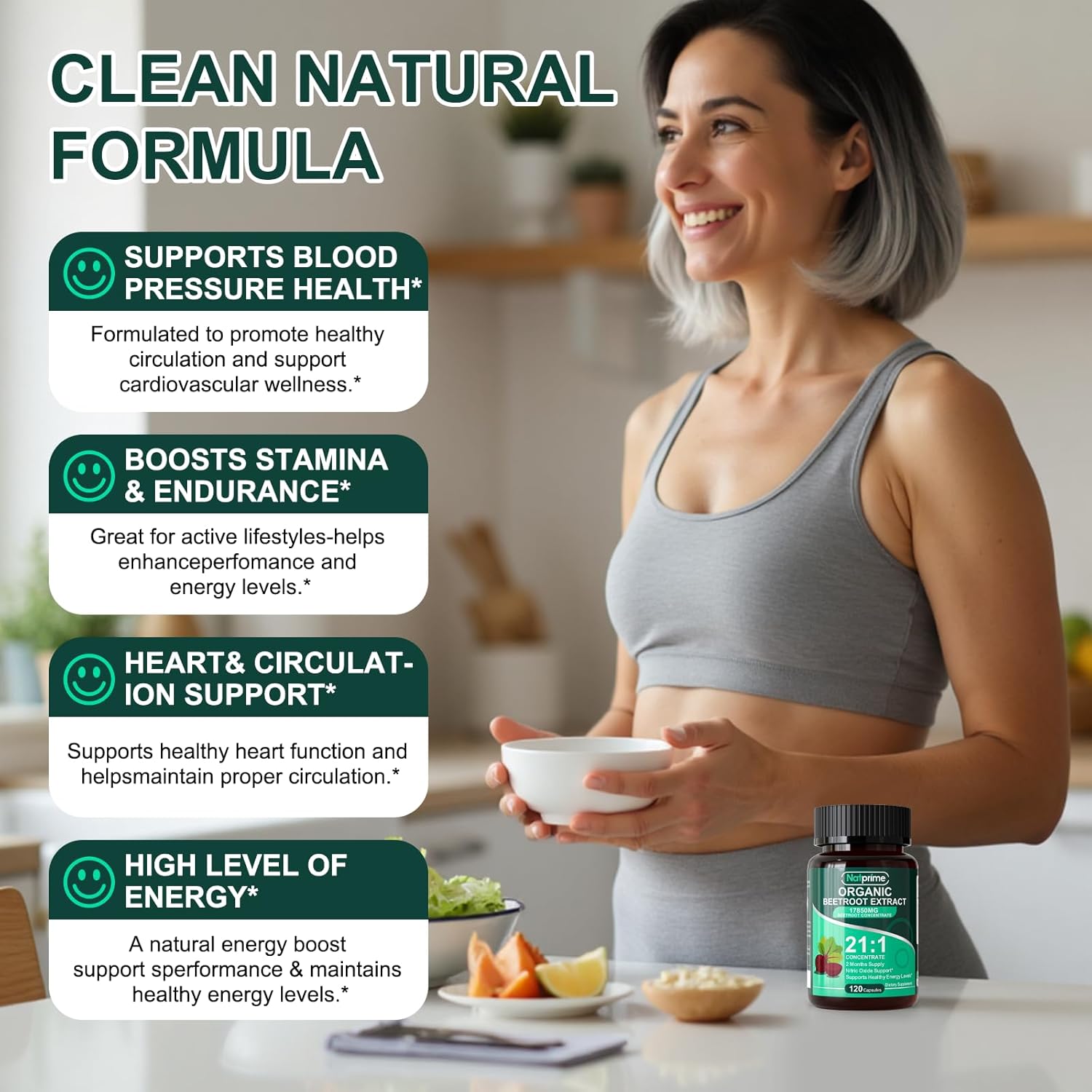 Beet Root Capsules - Organic Beetroot 17850mg 21:1 Concentrate Beets for Nitric Oxide, Healthy Blood Pressure & Energy Supplements - Non-GMO Red Beets Extract Gluten-Free 120 Caps 60-Day - Image 4