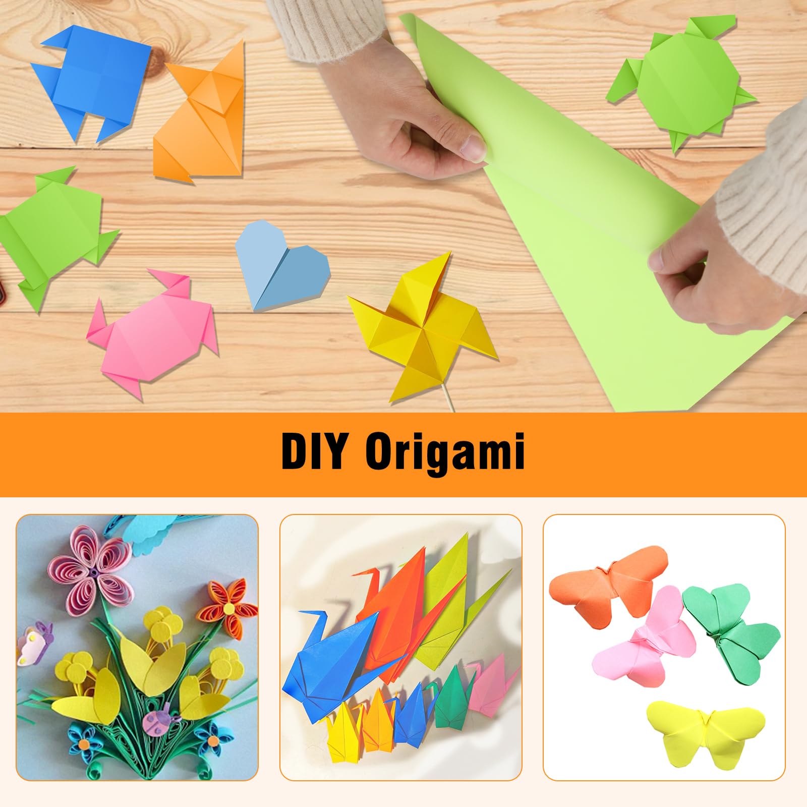 Lot De 200 Feuilles De Papier Origami Fait à La Main - Papier Cartonné