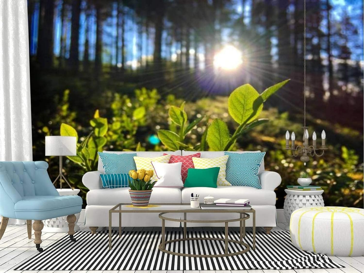 Carta Da Parati 3D Murale Paesaggio 450(W) X315(H) Cm Peel And Stick Poster Da Parete Rimovibile Tv Sfondo Decorativo Wall Art Wall Art Per La Camera Dei Soggiorno Camera Da Letto-219209