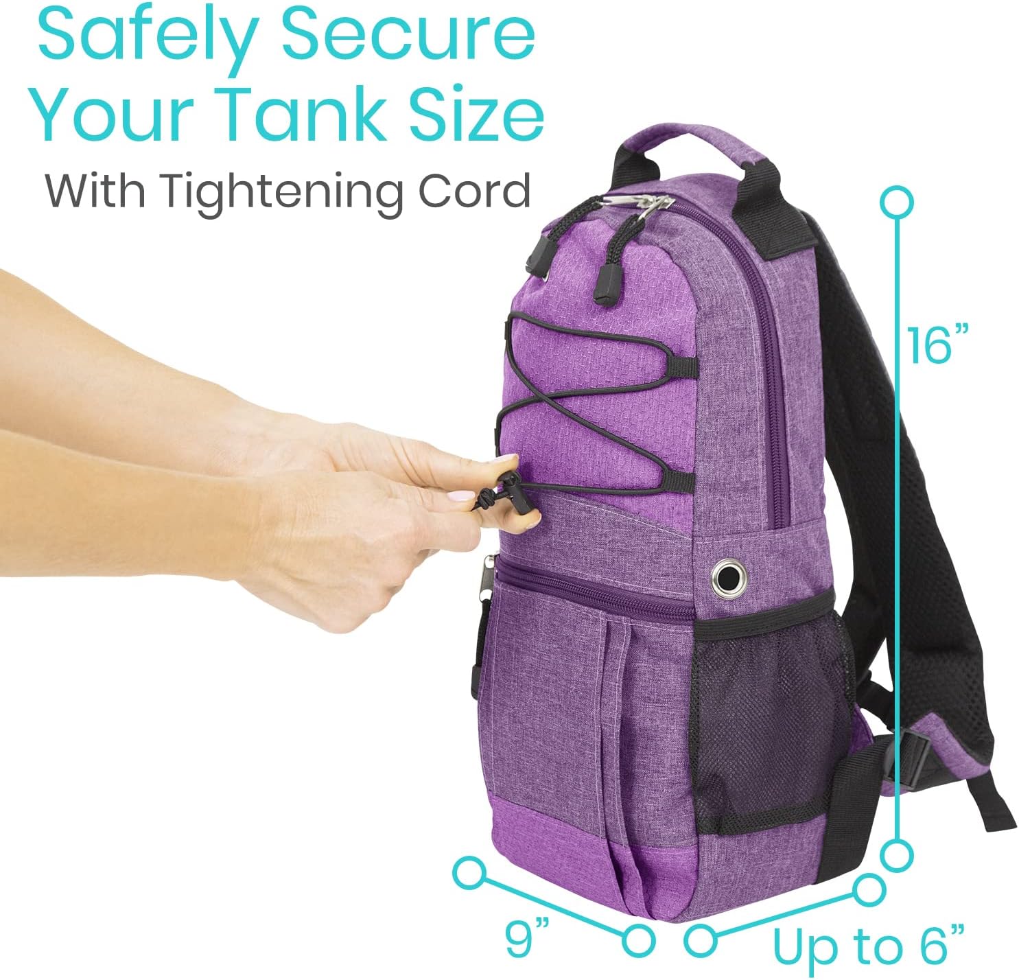 Vive Oxygen Tank Holder Bag - Portable Cylinder Backpack for Wheelchair & Walker - Adjustable Tank Carrying Accessories Bag for Shoulder, Rollator Walker, Scooter, Travel - Fits A, B, C, M2, ML6, M7