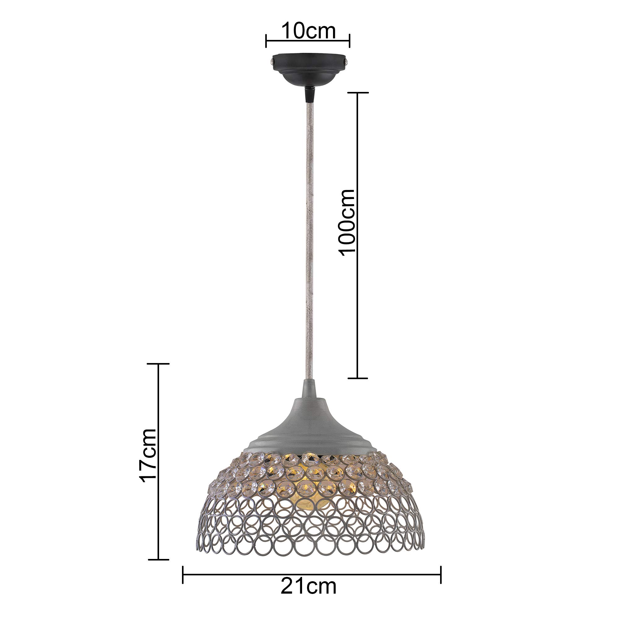 Homesake®White Crystal Hanging Hemisphere Light, Ceiling Light, Nordic E27 Pendant Light,for Living Room,Home Decor - Image 4 thumbnail
