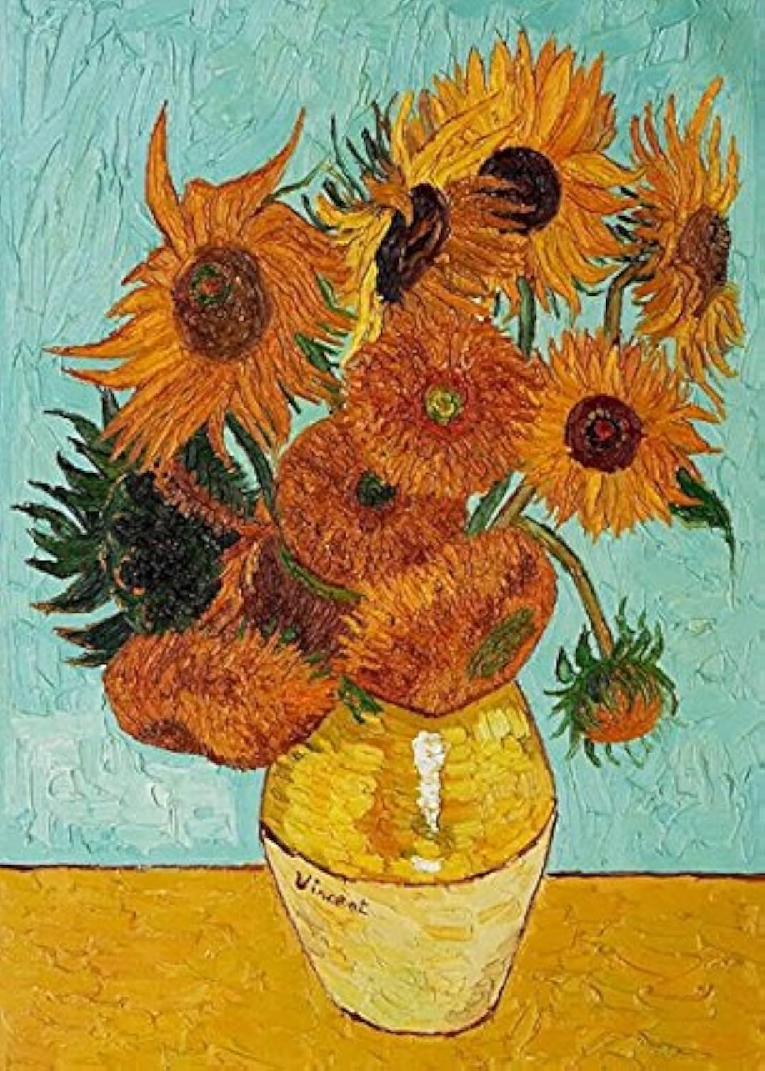Wieco Art - Girasole di Vincent Van Gogh Riproduzione di dipinti a olio grandi e moderni stampe su tela floreale giclée opere d'arte su tela da parete per camera da letto decorazioni per la casa L