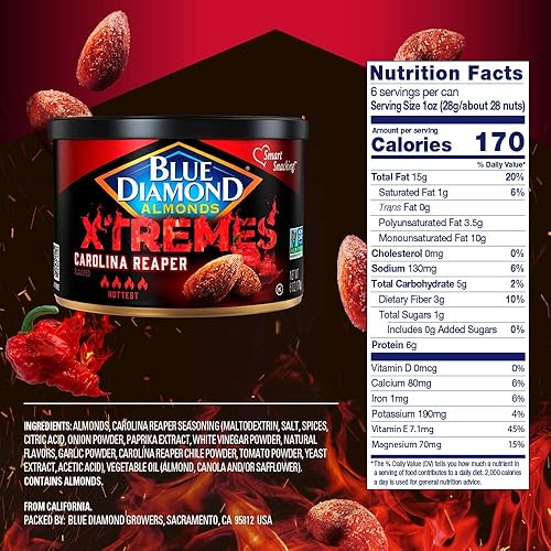 Miniatura 3 de Blue Diamond Almonds XTREMES una 1 pimienta fantasma Carolina Reaper pimienta de cayena One - I AM CAPABLE MAGNET Nueces saborizadas latas