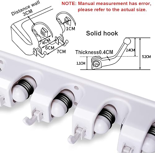 Miniatura 2 de HYRIXDIRECT Soporte de pared para fregona y escoba resistente, organizador de herramientas de jardín, para fregona, suministros de limpieza para el