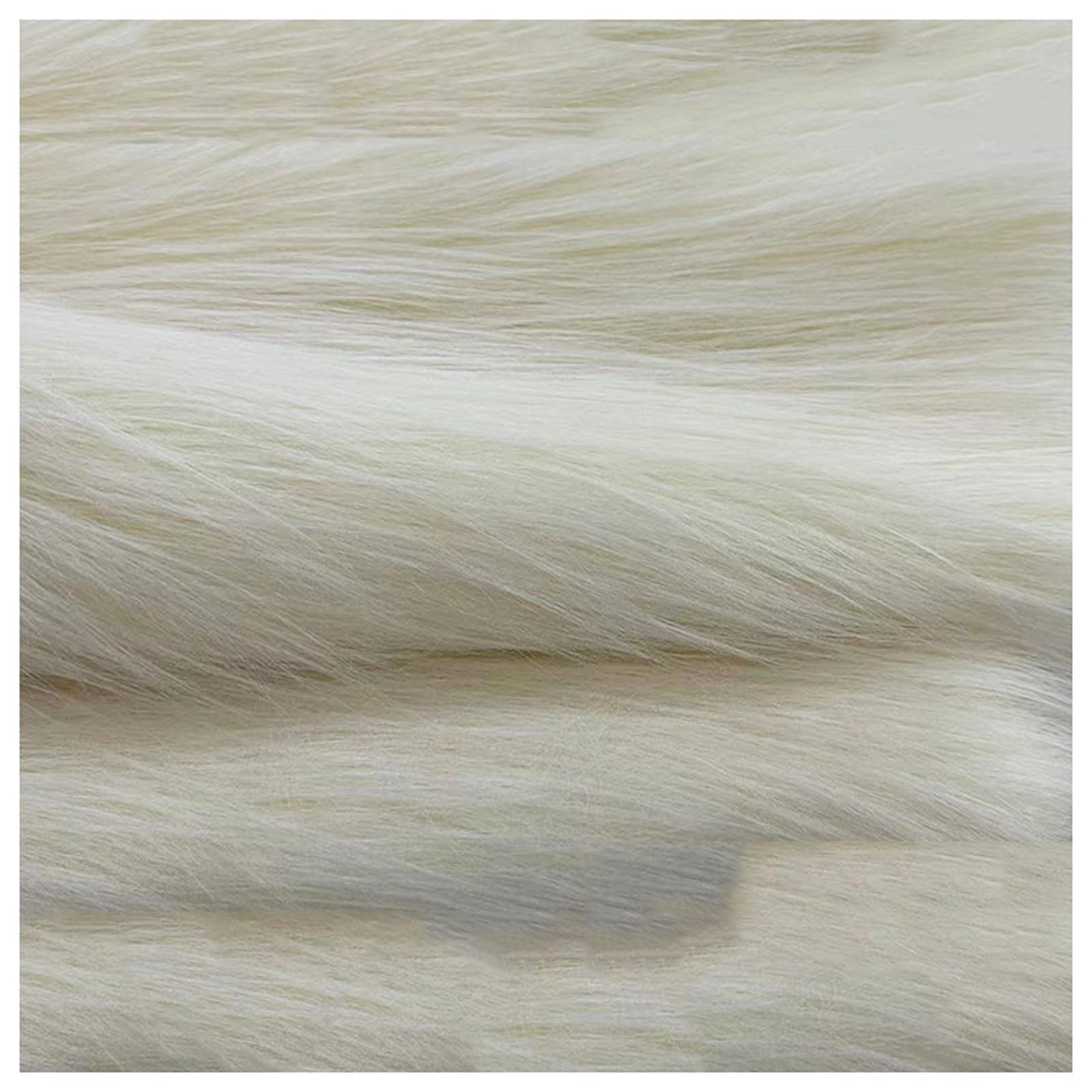 Shaggy Faux Fur Fabric 68 Colors Soft Plush12cm Long Pile Fake Fur Materials Craft Fabric, for Christmas Ornaments, Fursuit, Cosplay, Costume, Gnome Beards, Craft Supply, 50x180cm (Color : Beige)