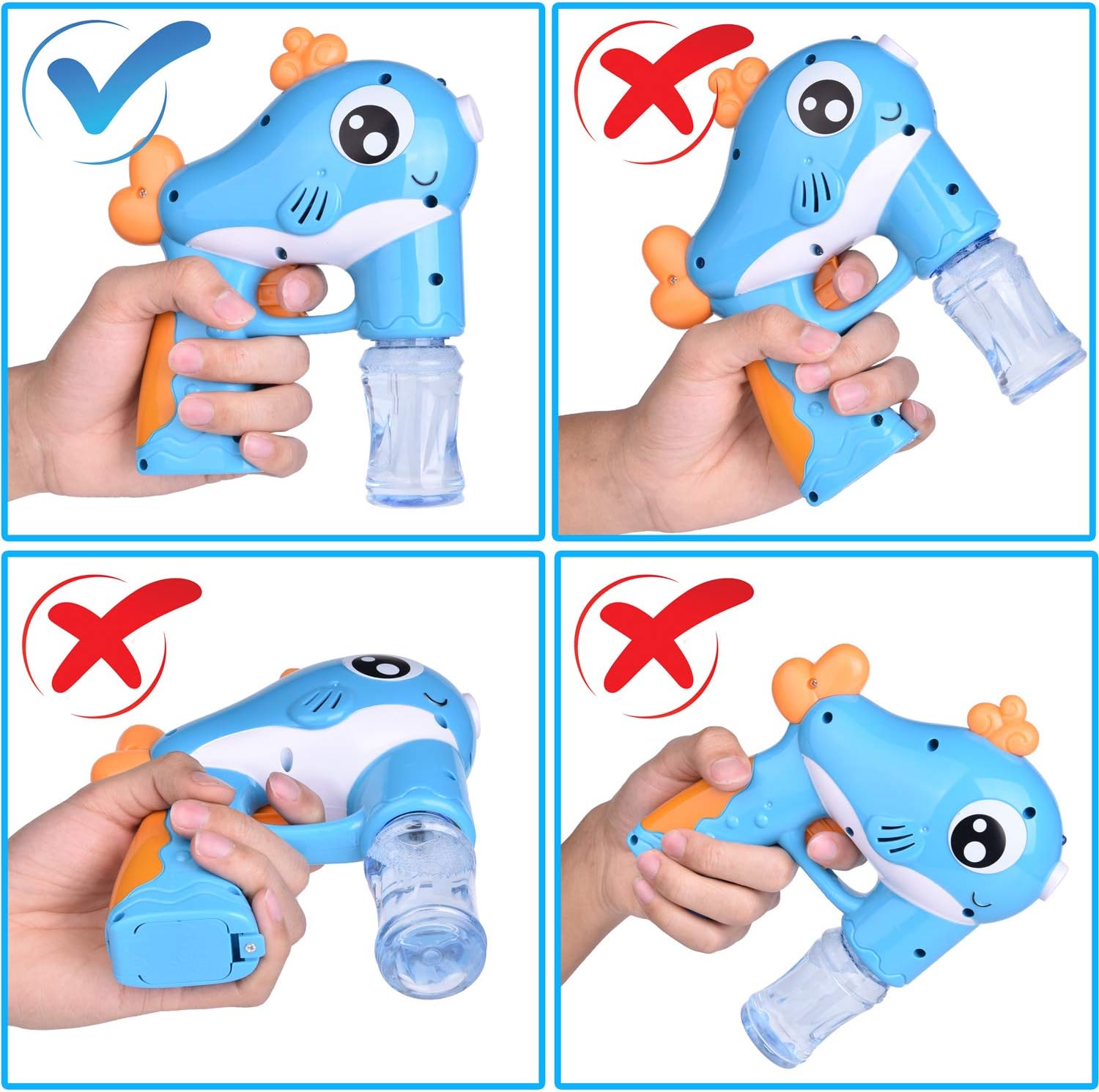 FUN LITTLE TOYS 2PCS Bubble Guns 4 Bottles Bubble Solutions for Kids and Adults, Bubble Maker with Music and Light, Bubble Blower for Bubble Blaster Party Supplies, Summer Outdoor Beach Party Favors