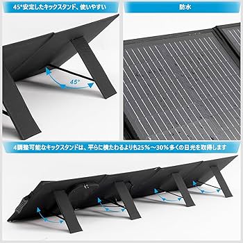 Amazon | ポータブル ソーラーパネル 100W 折り畳み式 ソーラー