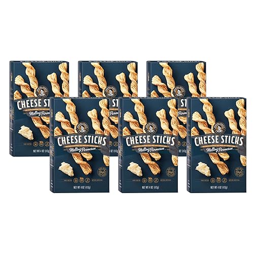 John Wm. Macy's CheeseSticks Parmesano derretido, galletas de masa madre horneadas dos veces hechas con queso envejecido 100% real, sin OMG, nada