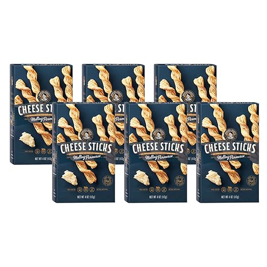 John Wm. Macy - Melting Parmesan CheeseSticks - Hand Crafted, Non GMO, and Nothing Artificial - Made with Real Cheese - 4 oz. Cartons - 6 Pack