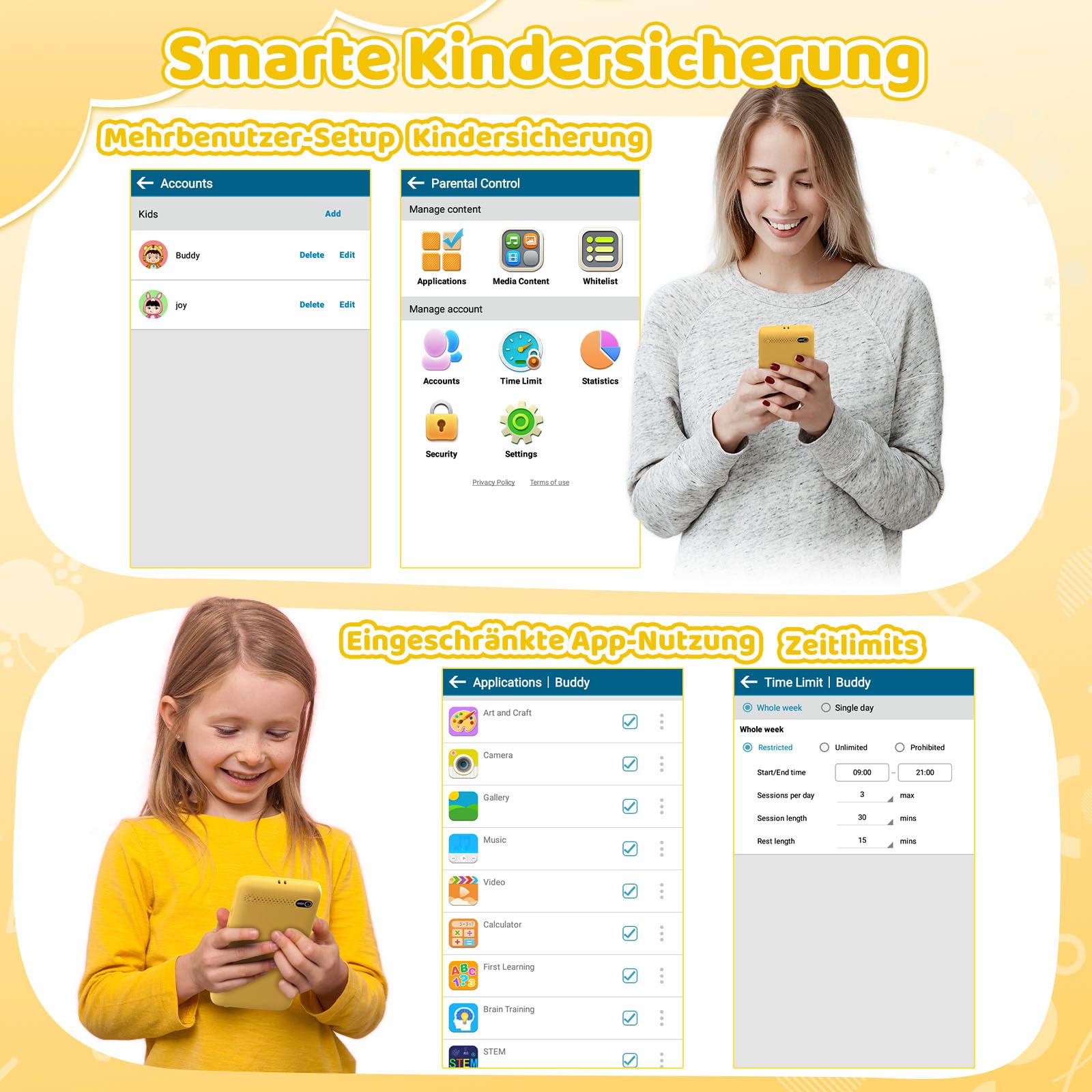 Kinder Handy, Smartphone für Kinder 3.97" mit 210+ Lernspiele, 190+ Zeichnungen, Kindersicherungsfunktion, Kamera, Kinderhandy Spielzeug ab 3 4 5 6 7 8 9 10 11 12 13 Jahre, Geschenk Für Mädchen Jungen
