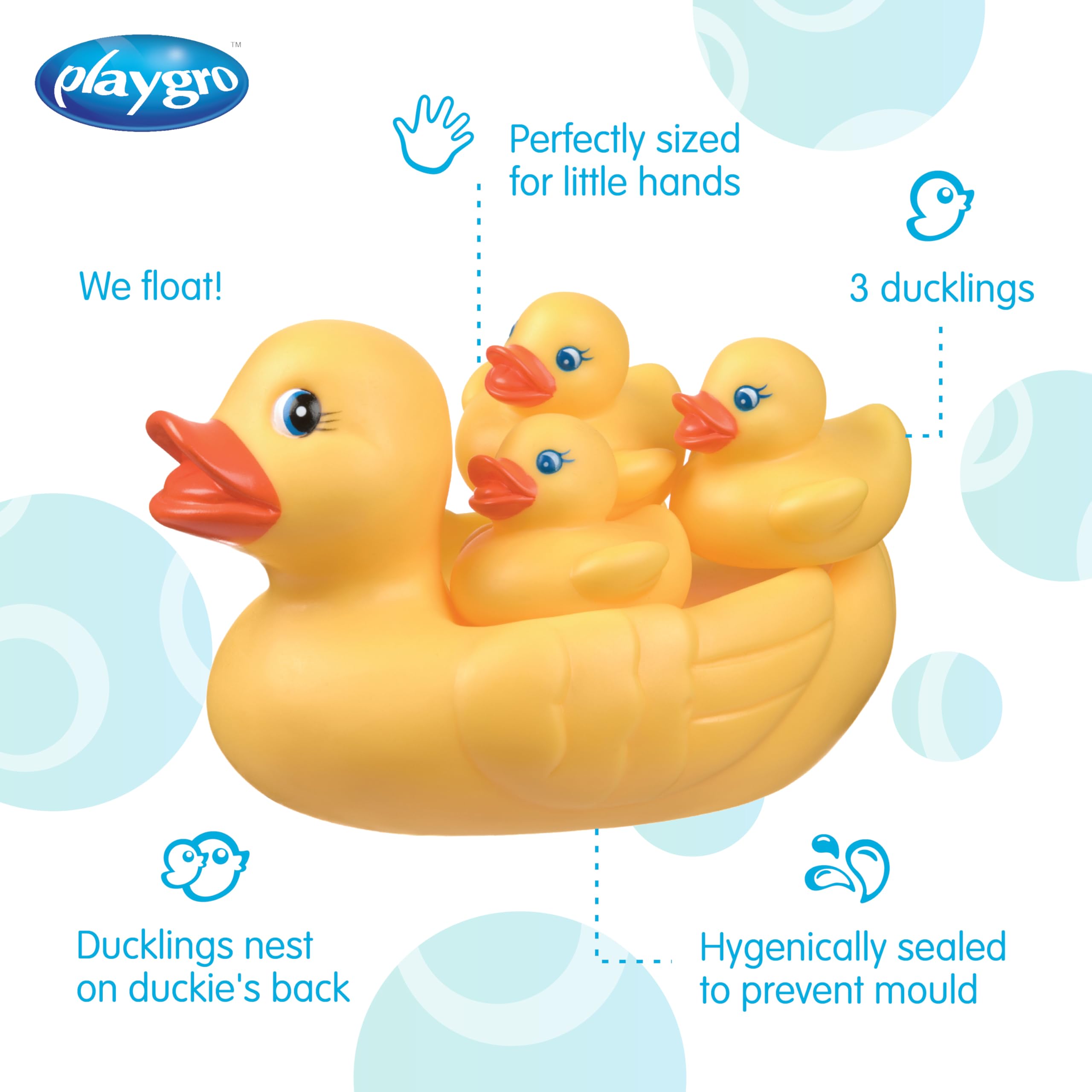 Playgro Rubber Duck Family, Impermeabile/Antisporco