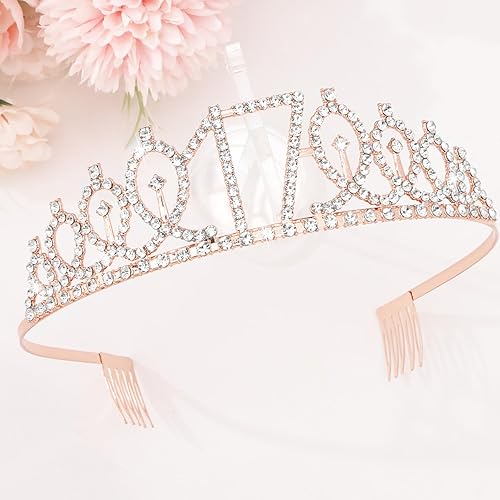 Miniatura 232 de CIEHER Juego de corona de cumpleaños 50 + banda de 50 y fabulosa banda + pin de perlas, tiara, regalos de 50, decoraciones para mujeres amigas