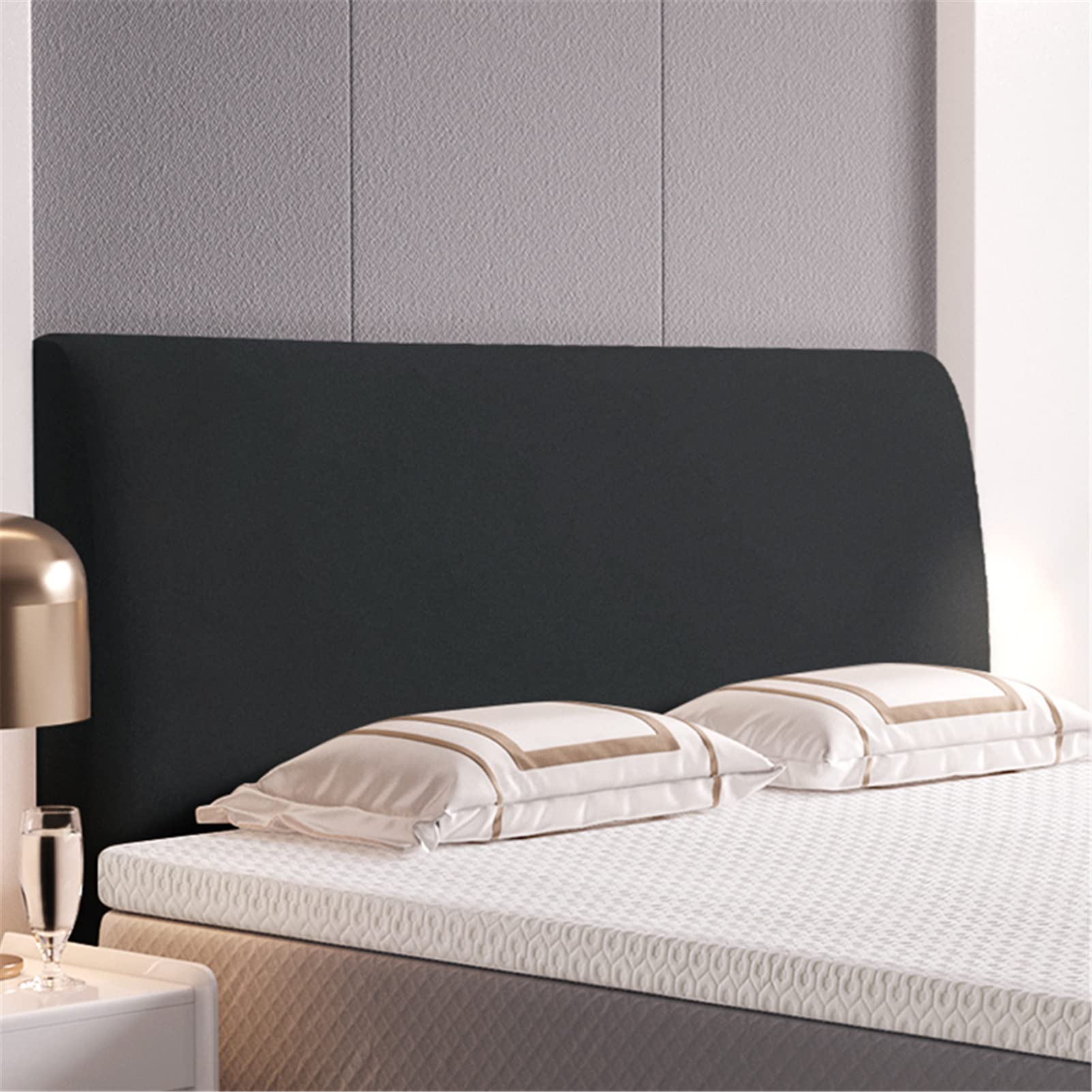 Copertura per testiera letto elasticizzata in morbido velluto a 360°, antipolvere e ispessente, blu, 120-140 cm