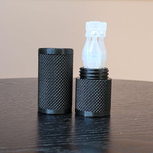 Vista 70 de Znet3D Eye Drop Vial Holder & Travel Carry Case - Securely Holds Three (3) Single-Use Vials - Screw-On Lid, Knurled Pattern - Keep Vials Safe & Silk