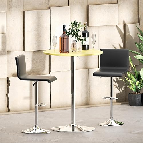 Miniatura 4 de MoNiBloom Mesa de pub bistro con barra redonda de 27.5 a 36 pulgadas, altura ajustable, mesa de cóctel para comedor, hogar, cocina, patio, bistro,