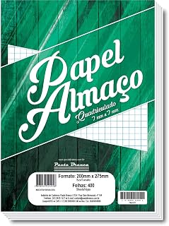 Papel Almaco Quadriculado 7x7 200x275mm - Pacote com 400, Pauta Branca, 5-2495-8, Branca