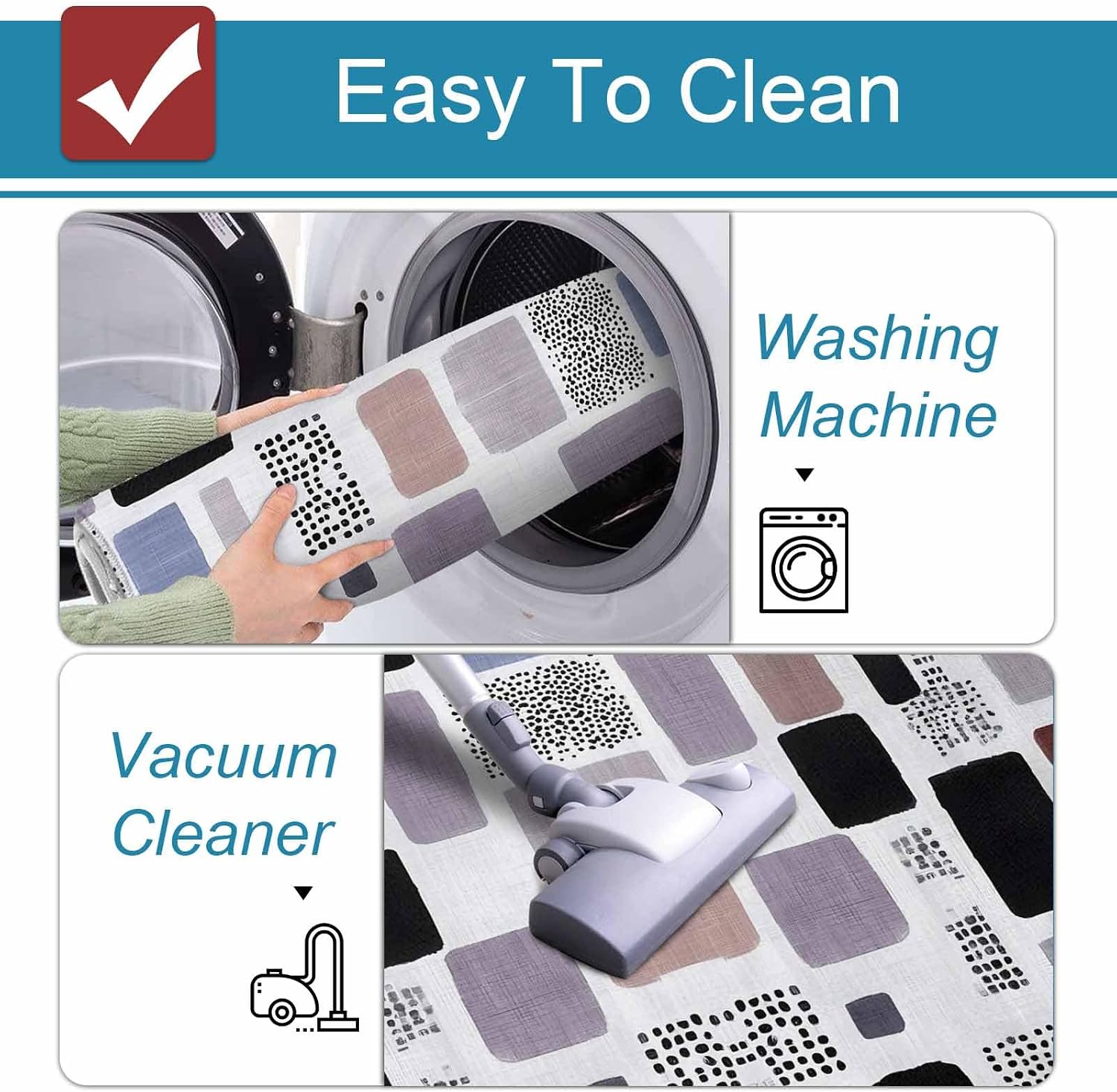 Prime Leader Purple Rectangle Kitchen Mat Set 2 Pieces Abstract Lavender Purple Black Rectangle Non Slip Kitchen Rugs Washable Runner Rug Mats for Sink Laundry (15.7" x 23.6"+15.7" x 47.2")