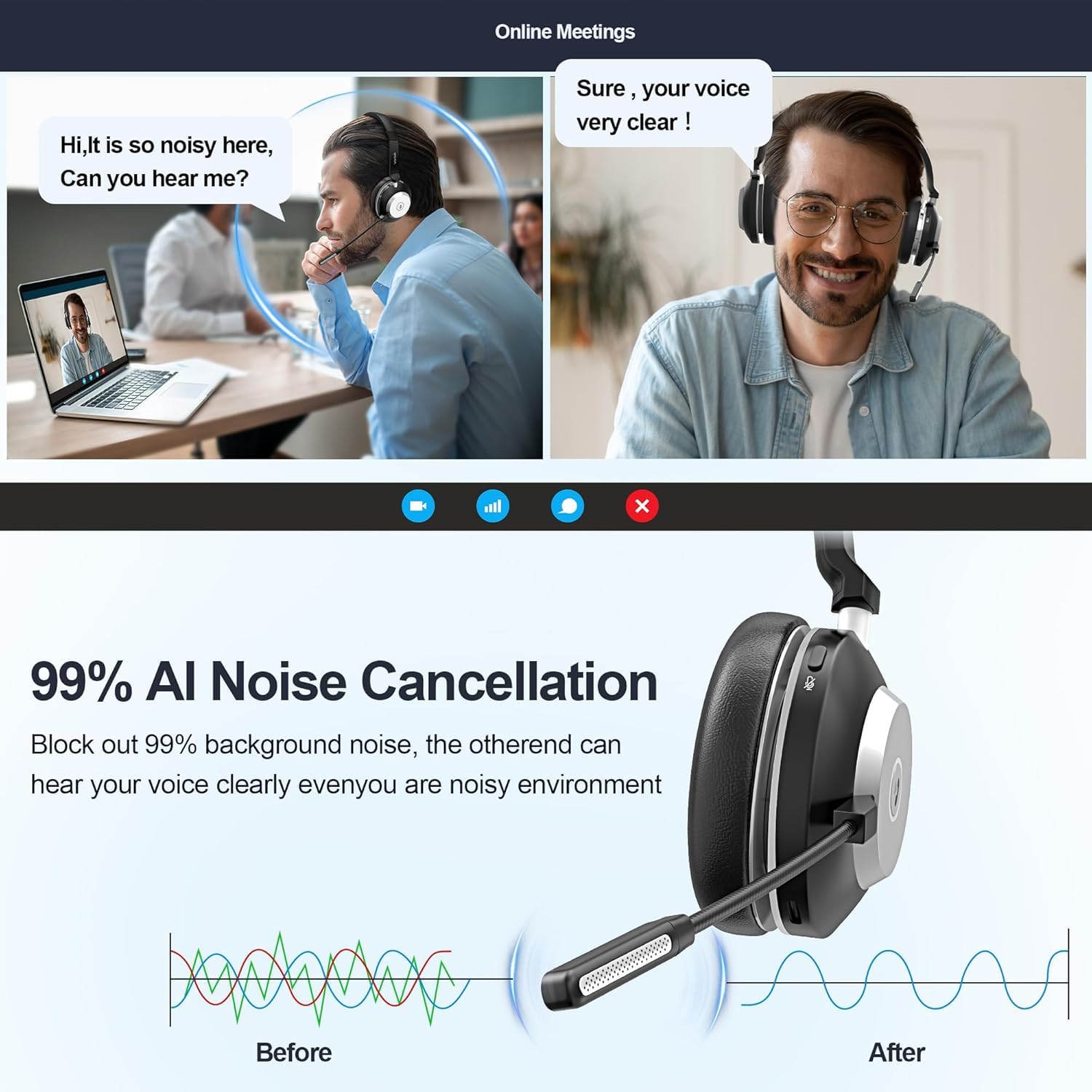 Yealink WH64 Hybrid Mono Teams | Draadloze Bluetooth headset met DECT