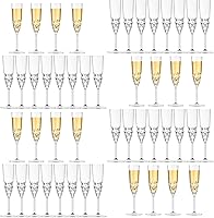 Vista 9 de XKXKKE Copas de Champán de Plástico, 8 Piezas Copas de Champán Irrompibles Reutilizables Elegantes de Cristal Transparente, 5 oz Copas de Acrílico