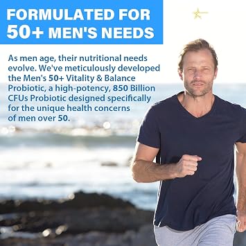 Probiotics for Men, 850 Billion CFU Advanced 50+ Mens Probiotic, 90 Capsule