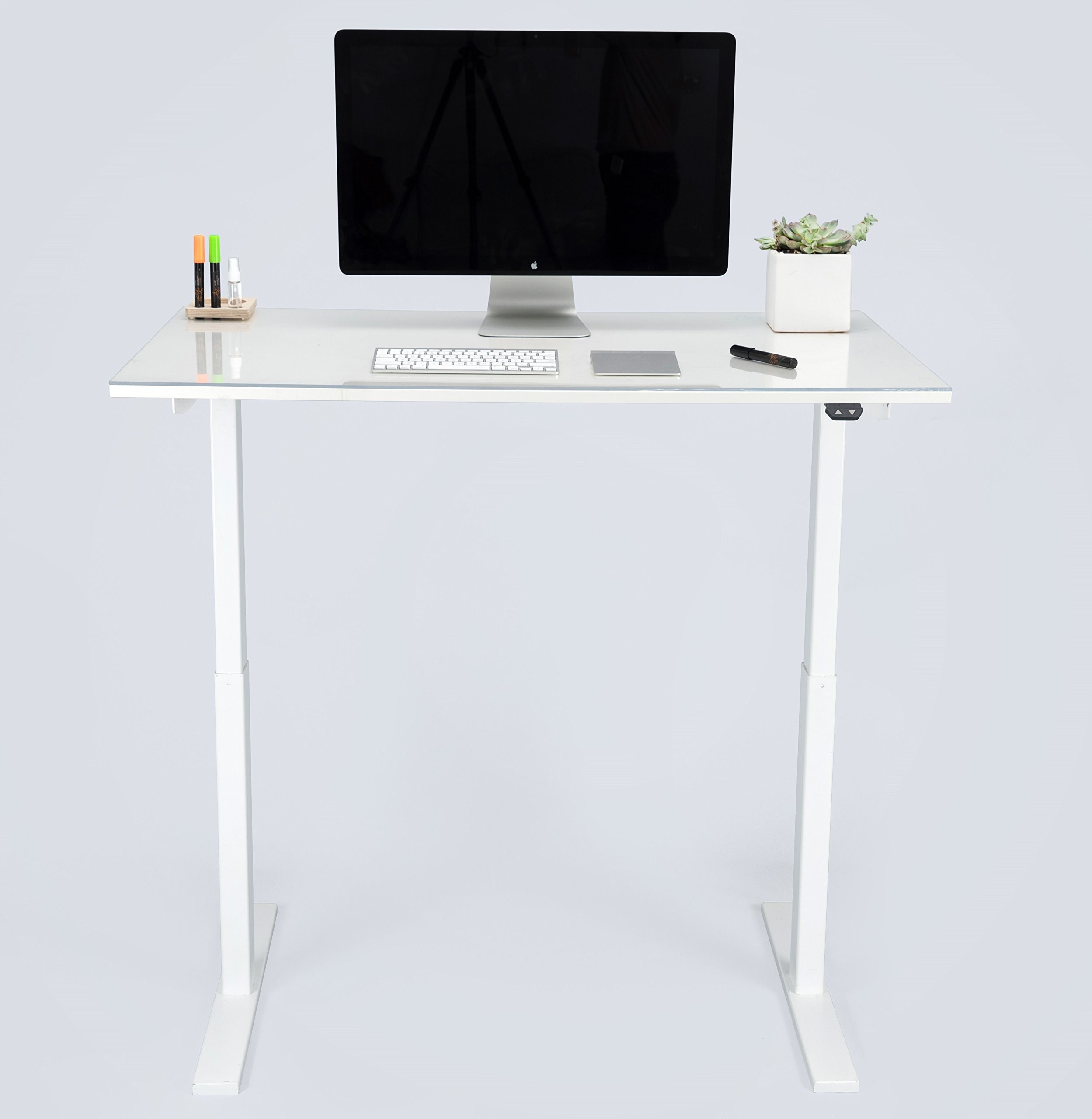 Giraffe - Height-Adjustable Standing Computer Desk - Scandinavian Design - White - Medium Large Large — view 6