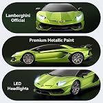 Voiture télécommandée pour Lamborghini, Voiture de loisir officielle à l'échelle 1:16 Lambo avec phare, Jouets de course 2,4 GHz pour garçons et filles de 4 à 12 ans, 12 km/h, Cadeau d'anniversaire