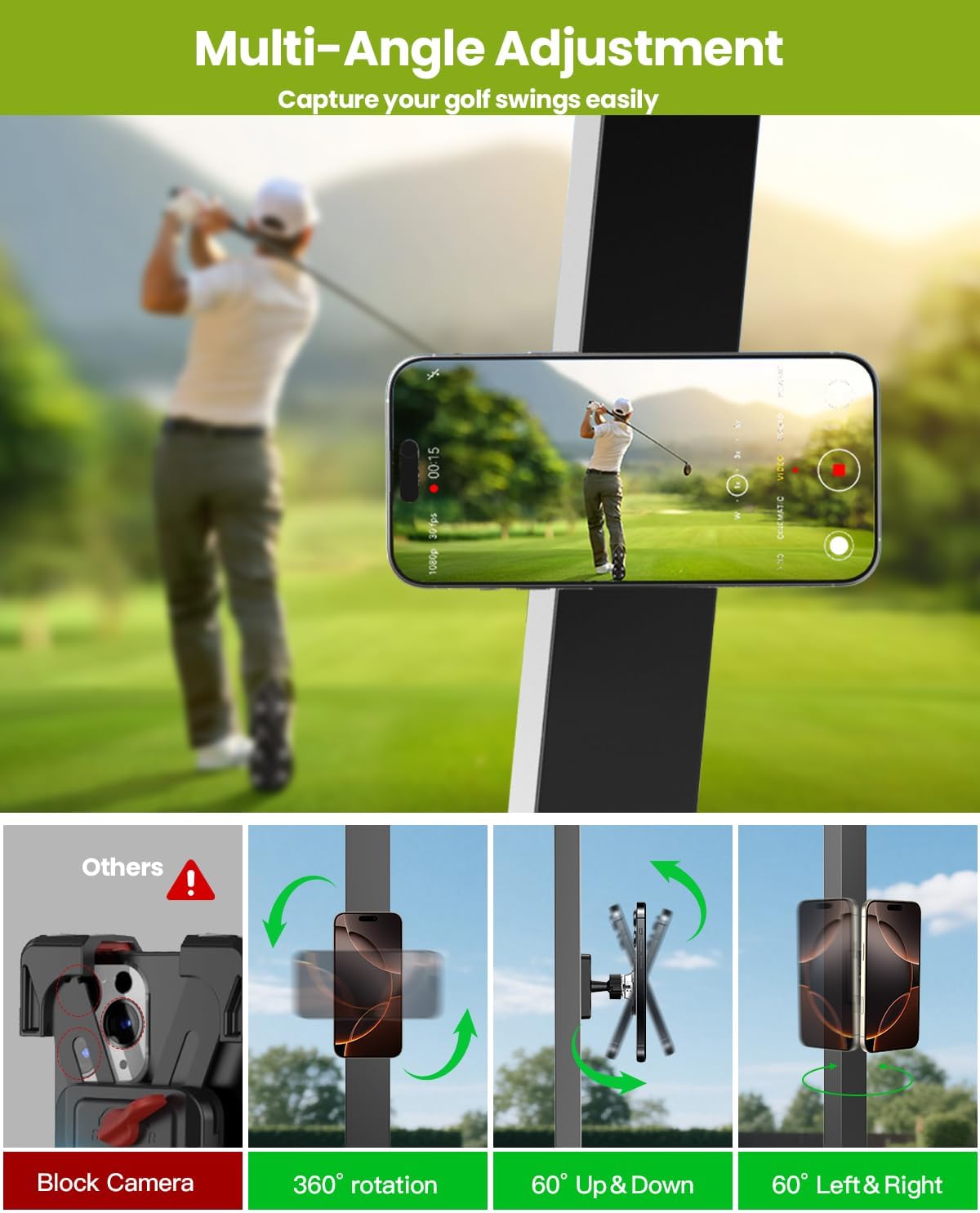Magnetic Golf Cart Phone Holder, Mens Valentines Day Gifts for Him Husband Boyfriend, Golf Gifts for Men Dad Golfer, Golf Accessories for Mens Gifts for Valentine's Day Anniversary Birthday Gift Ideas - Image 4