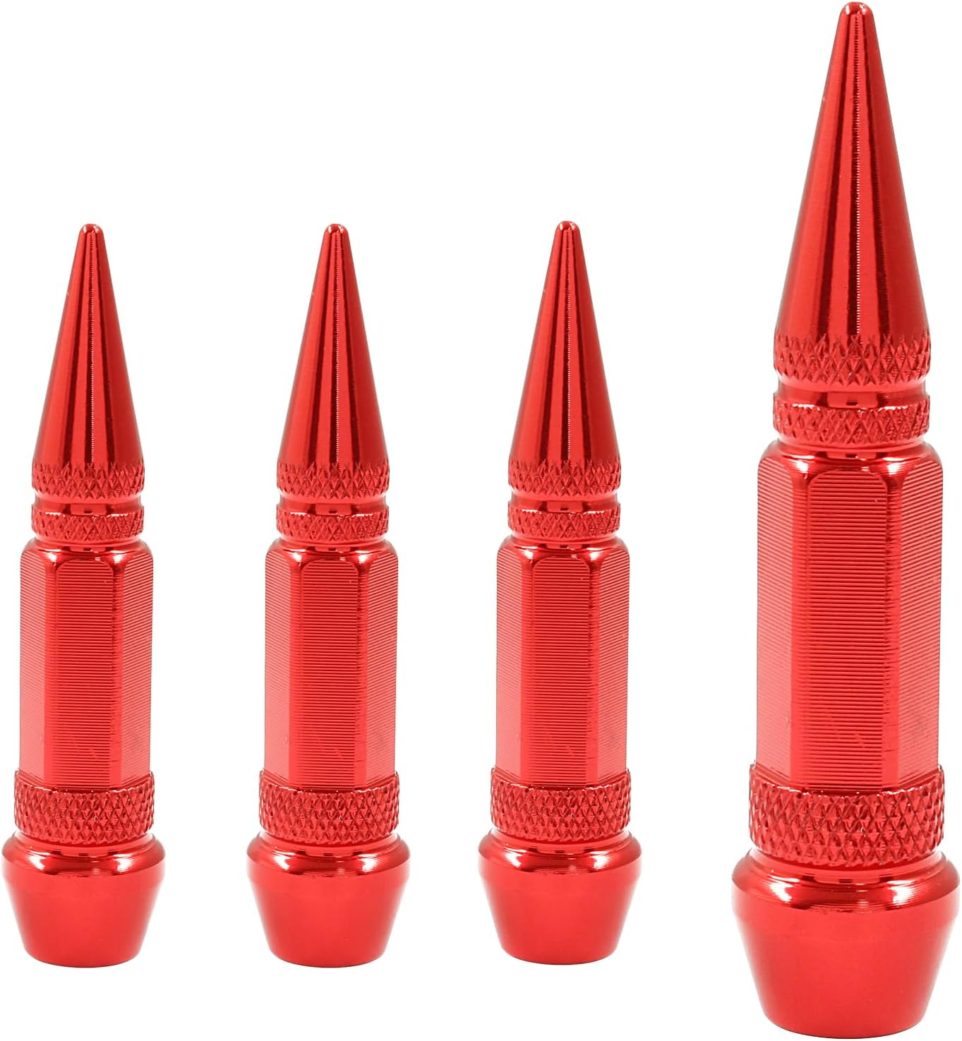 BokWin 4 Pcs 60mm Spike Valve Stem Caps Aluminum Tire Valve