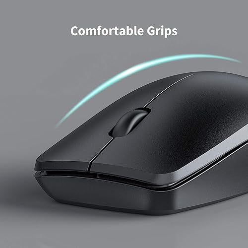 Miniatura 5 de Conjunto ergonómico de teclado y mouse inalámbrico, silencioso de tamaño completo 2.4G, juego de teclado inalámbrico con reposamanos para