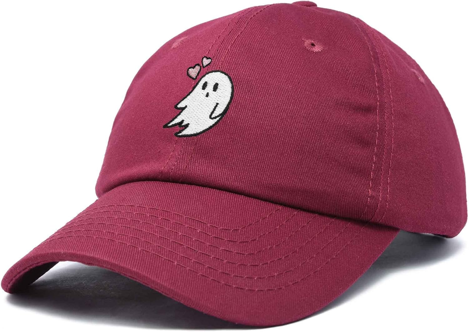 DALIX Embroidered Heartly Ghost Baseball Cotton Cap Women