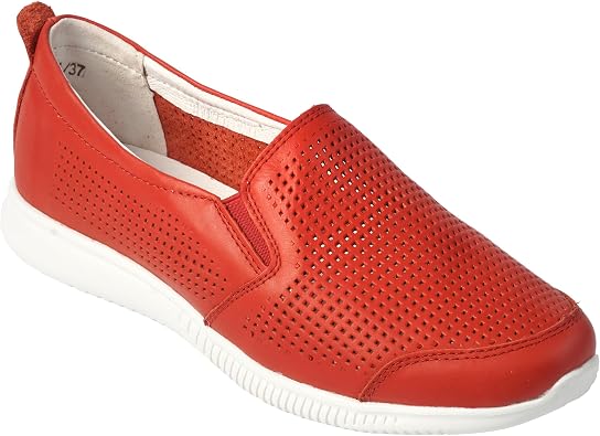LITFOOT Airy LF779-1 Womens Leather Slip-On Walking Shoes Lightweight Breathable Comfort Shoes, Cushioned Removable Insole, Flexible Casual Everyday Travel Shoes