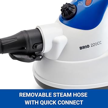 Brio 220CC Canister Steam Cleaner - Steamer for Cleaning Tile, Grout, Hardwood Floor, Freshens Carpet, Cars and Automobiles with 65 PSI Pressure
