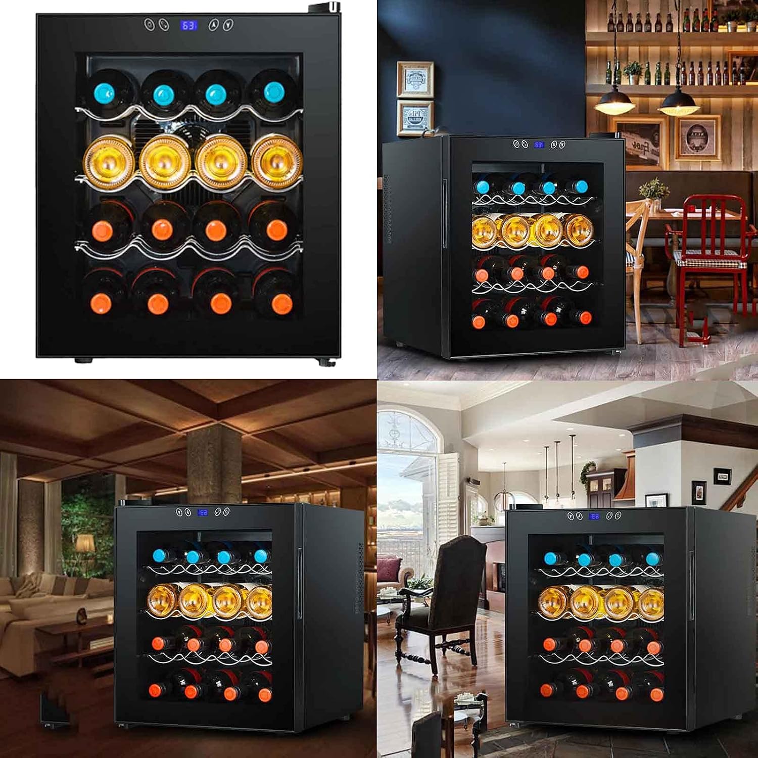 GagalU Mini Glass Door Fridge,wine and Beverage Refrigerator Counter Top Bar Fridge Quiet Operation Compressor With Touch Control Digital Temperature Display Fridge