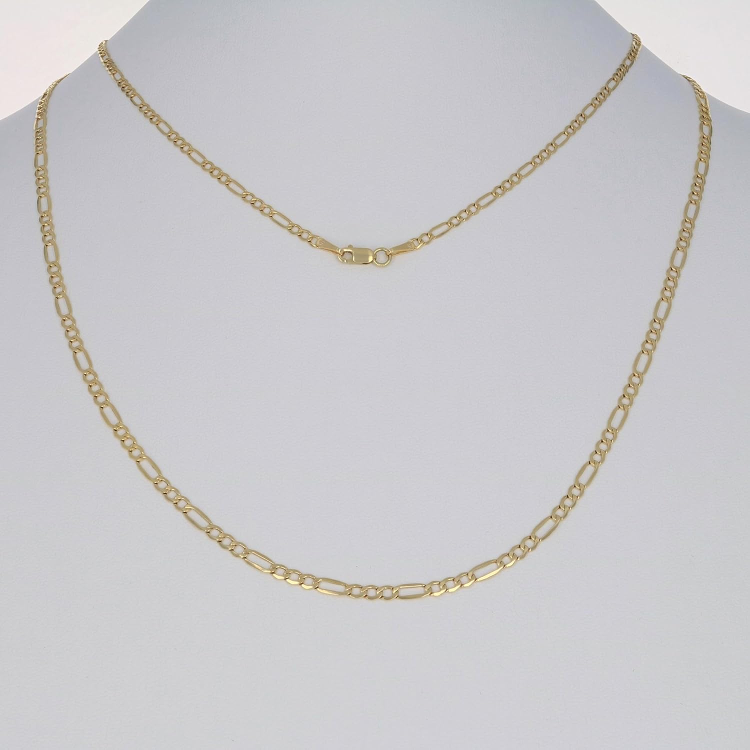 Nuragold 14k Real Yellow Gold Figaro Link 2.5mm Chain Necklace (16"-26") Italian Jewelry for Men & Women - Image 9