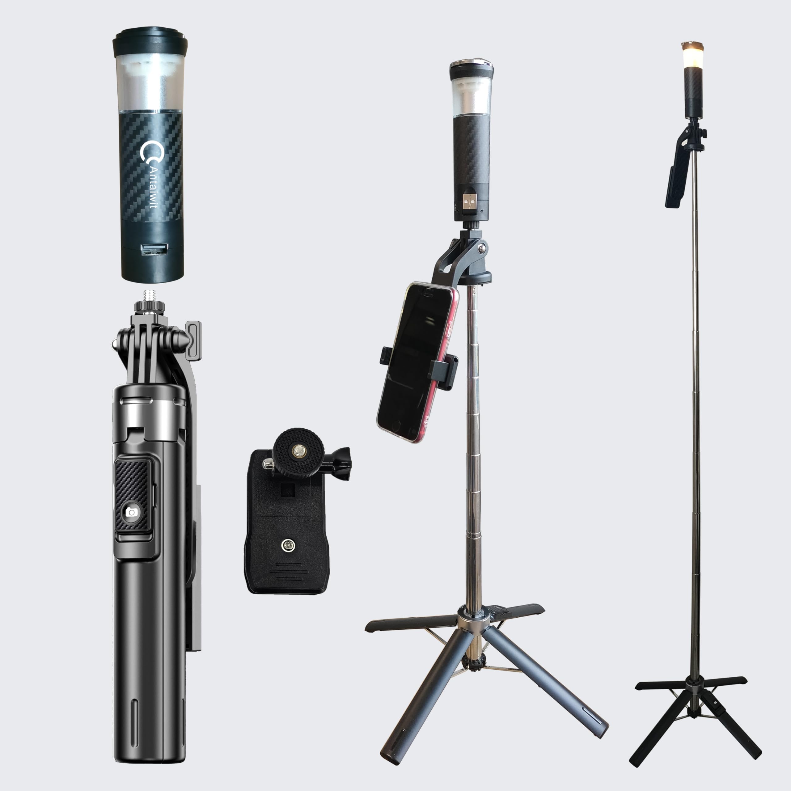 ANTAIWIT Camping Lantern, USB Rechargeable Magnetic Camp Flashlight, Mini Camp Light for Power Outages and Emergencies, Hiking(TD-A2-1)