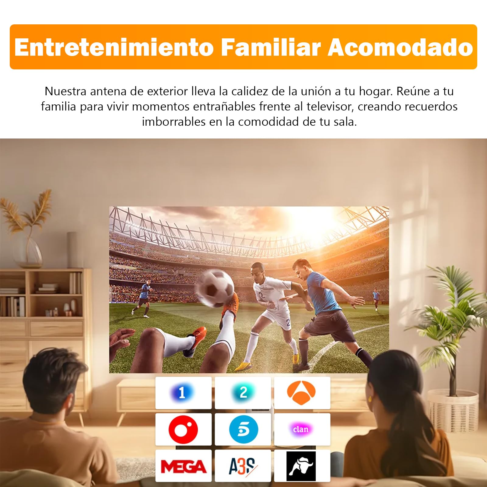 Antena TV Exterior para Smart TV – Antena TDT Digital HD 4K/1080P con Recepción UHF/VHF Estable, Largo Alcance, Resistente al Clima, Cable Coaxial de 8 m, Instalación en Tejado, Terraza y Exterior