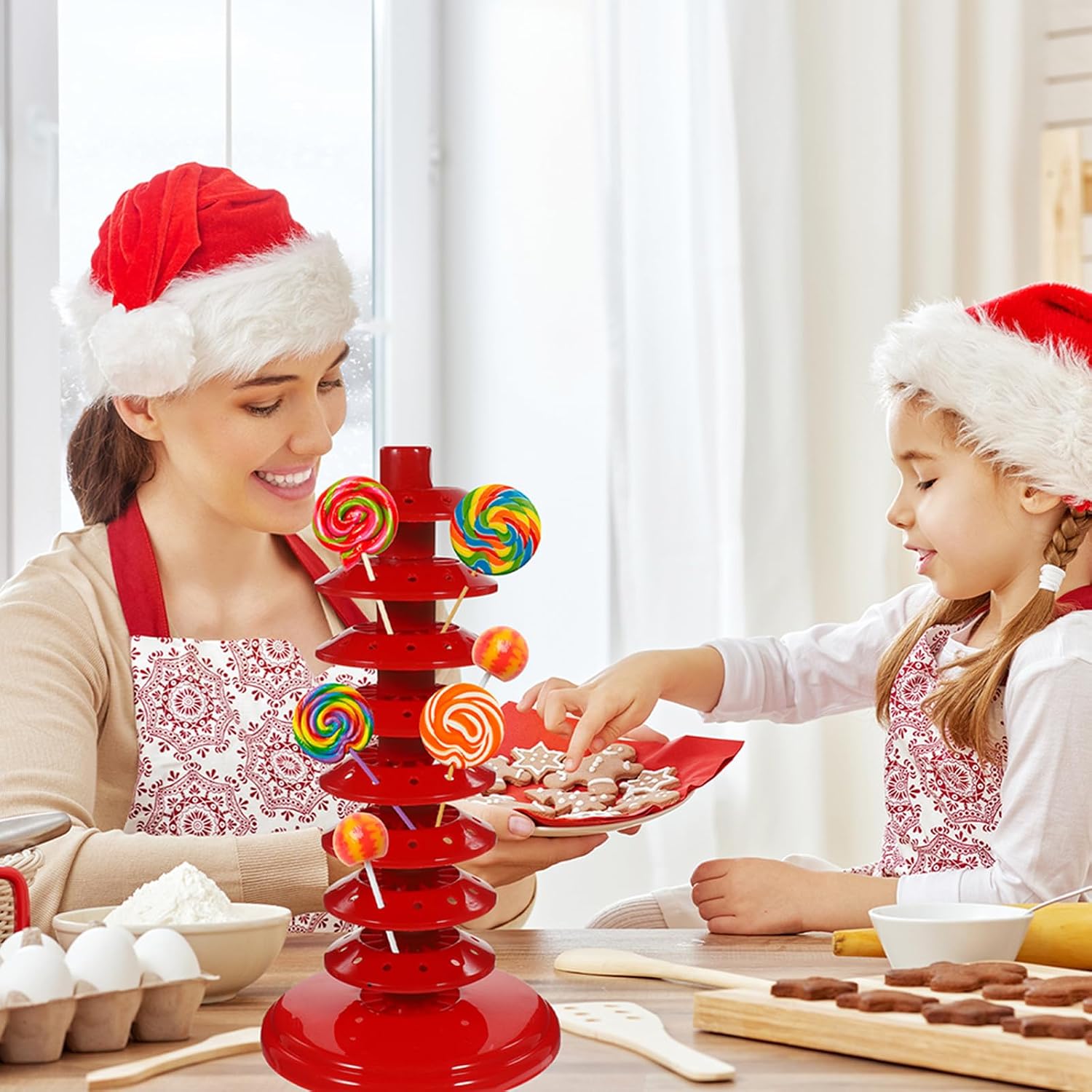4pcs Lollipop Display Stand 8-Tier Cake Pop Holder Tower Cake Pops Drying Tower Stand Rack Wedding and Birthday Party Supplies