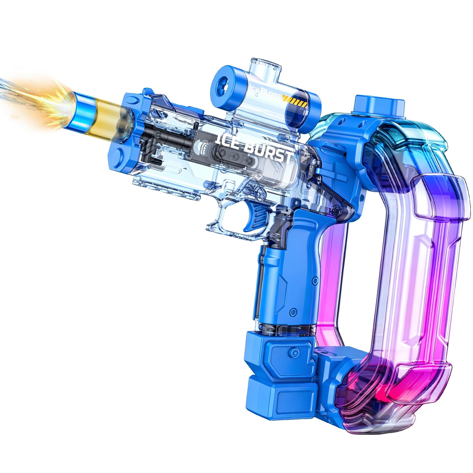 Electric Water Gun for Adults & Children, Automatic LED Water Pistol, 30ft Long Range, 750ml Long Distance Water Blaster for Summer Outdoor Pool & Garden Toys, Blue