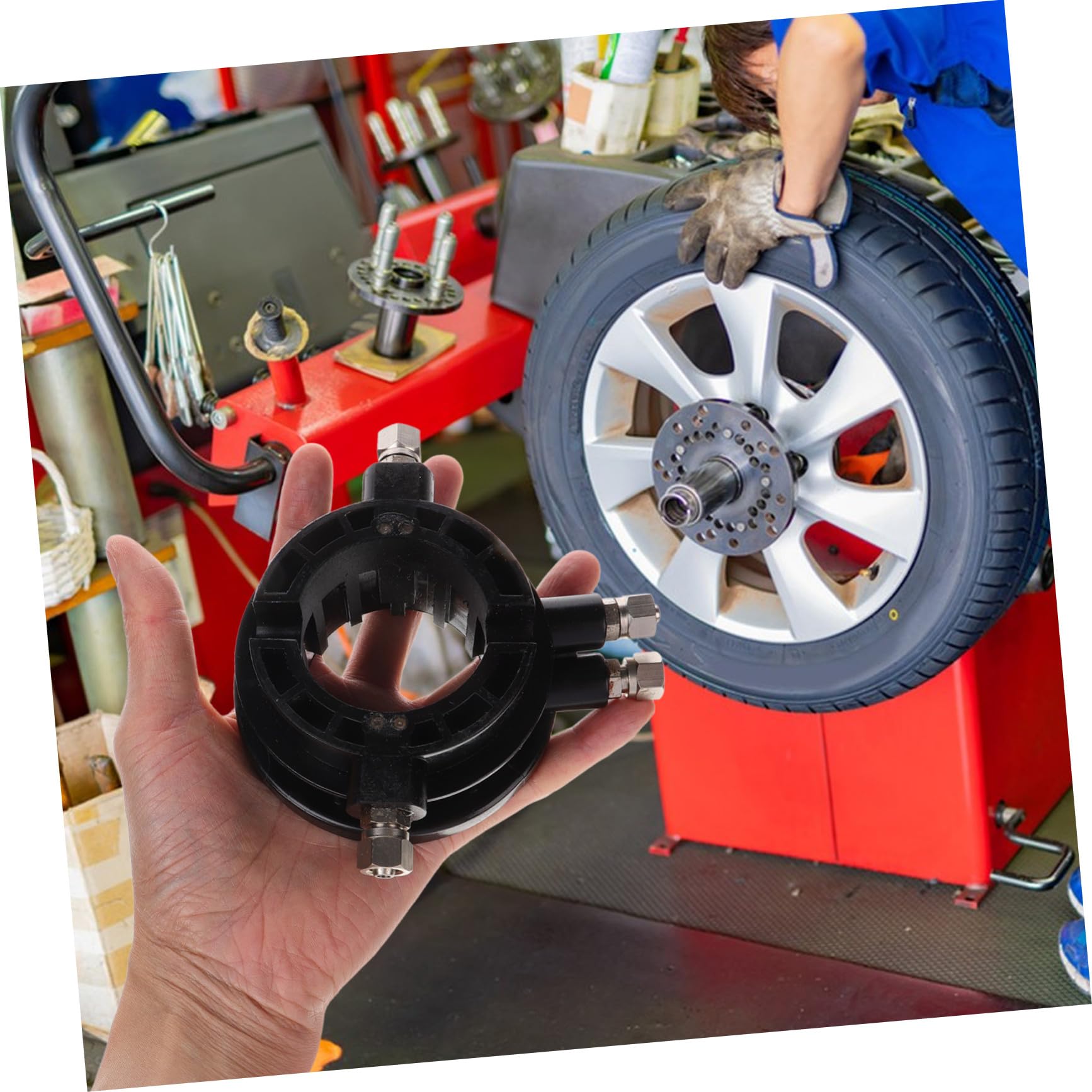 Válvula de Control de Aire para Desmontaje E Instalación de Neumáticos Material Plástico y Metal Acoplador Rotatorio para Entusiastas del Bricolaje y Cambio