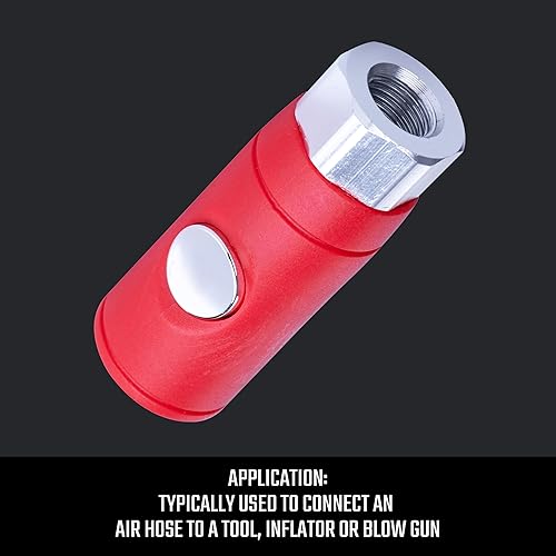 Miniatura 5 de CRAFTSMAN Acoplador de botón, hembra, compatible con enchufe industrial y automotriz NPT de 1/4 pulgadas, desconexión rápida