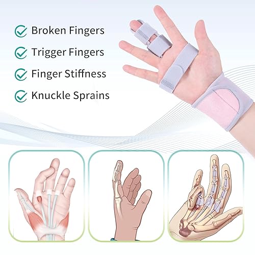 Miniatura 2 de lefeke Férula de dedo gatillo, soporte para dedo medio, índice, meñique o anular, férula de mano para dedos rotos, artritis, fractura, soporte de