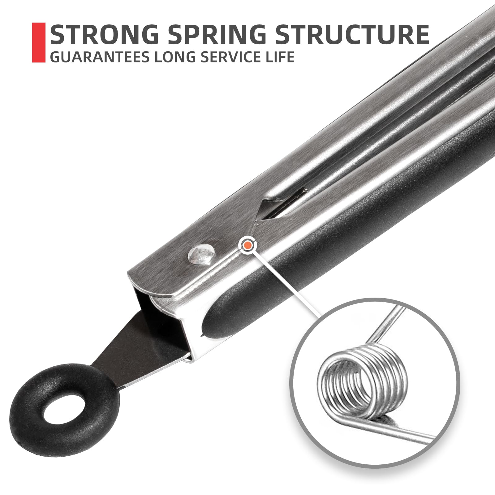 Lot De 2 Pinces De Cuisine En Acier Inoxydable Avec Embouts En Silicone 229 Cm Et 305 Cm Gris Clair