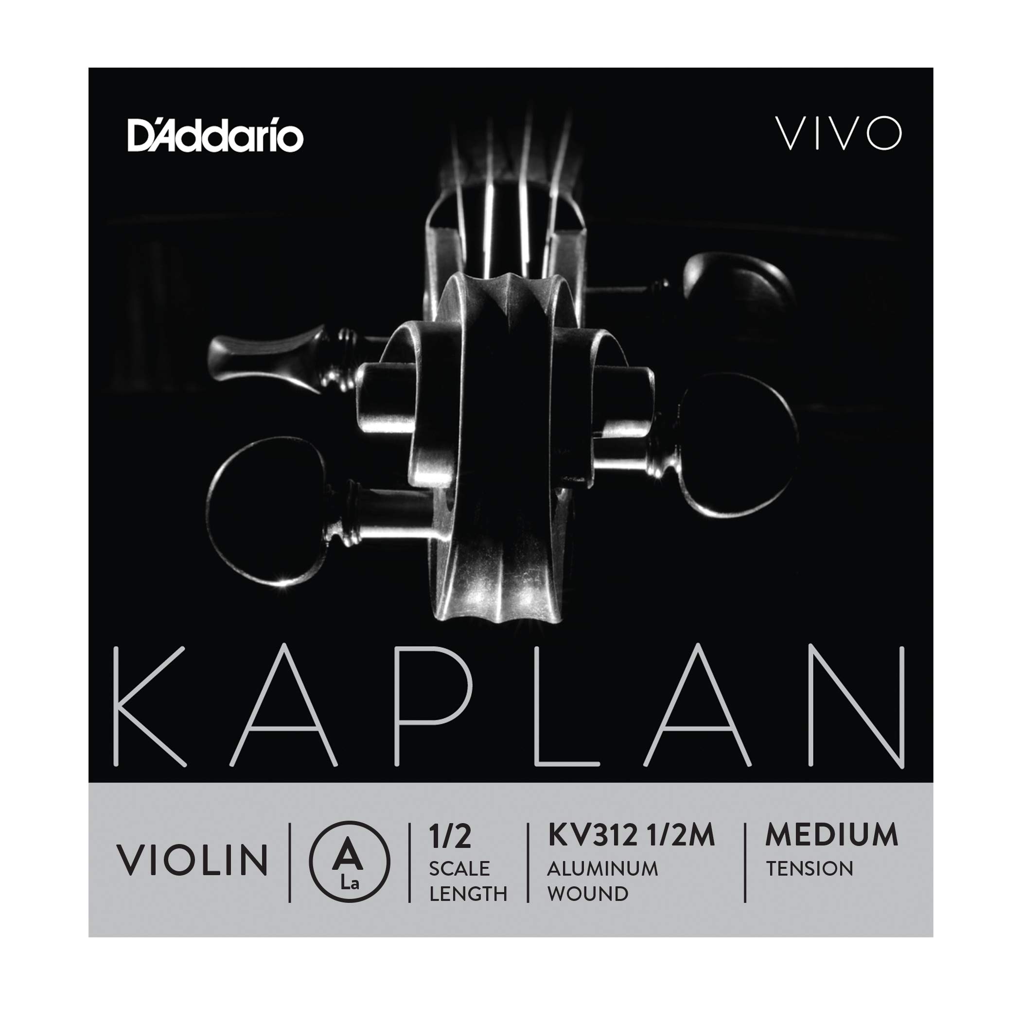D'Addario Kaplan Vivo Violin String - Single A String - KV312 1/2M - Violin Strings - 1/2 Scale, Medium Tension