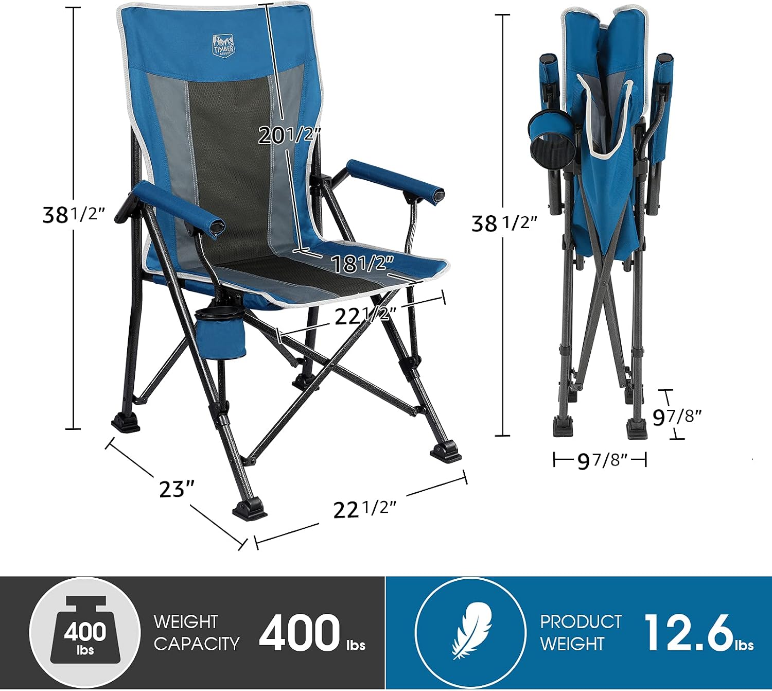 Buy Timber Ridge Ovesized Folding Camping Chair With Padded Hard Armrest Buy Timber Ridge Ovesized Folding Camping Chair With Padded Hard Armrest