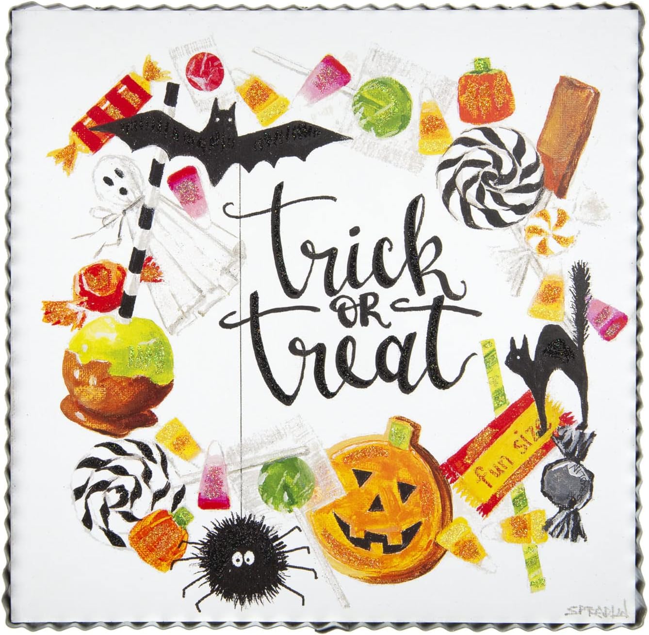 The Round Top Collection - Gallery Trick or Treat Wreath - Metal & Wood