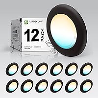 Vista 23 de ASD Paquete de 12 luces LED de disco de 6 pulgadas, 15 W, 3000 K, blanco cálido, 1200 lm CRI90+, lámpara de techo regulable, disco de montaje
