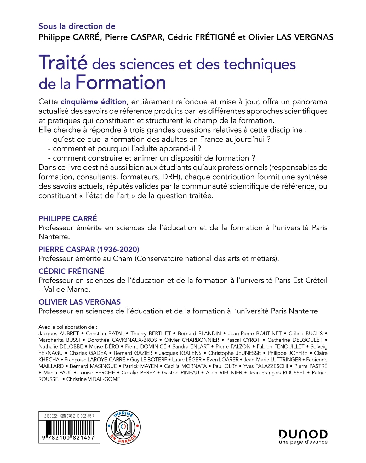 Traité des sciences et des techniques de la Formation - 5e éd.