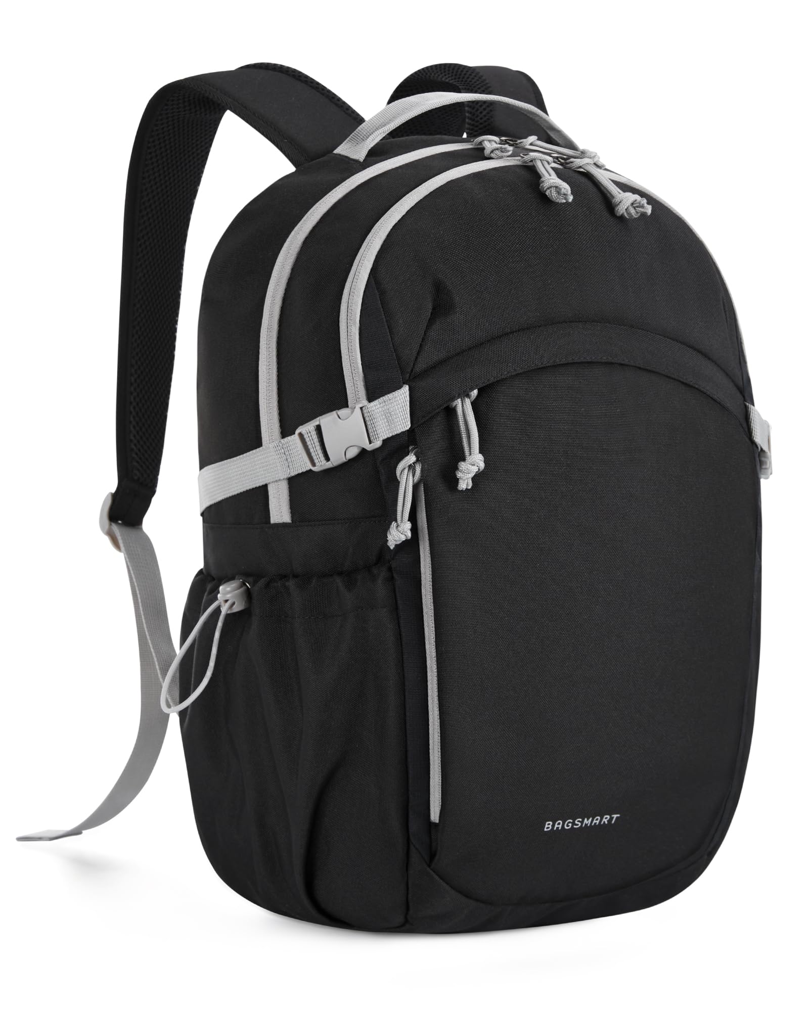 BAGSMART Travel Backpack for Women&Men, Lightweight 15.6" Casual Backpack for College, TSA Carry On Backpack for Airplanes, Black