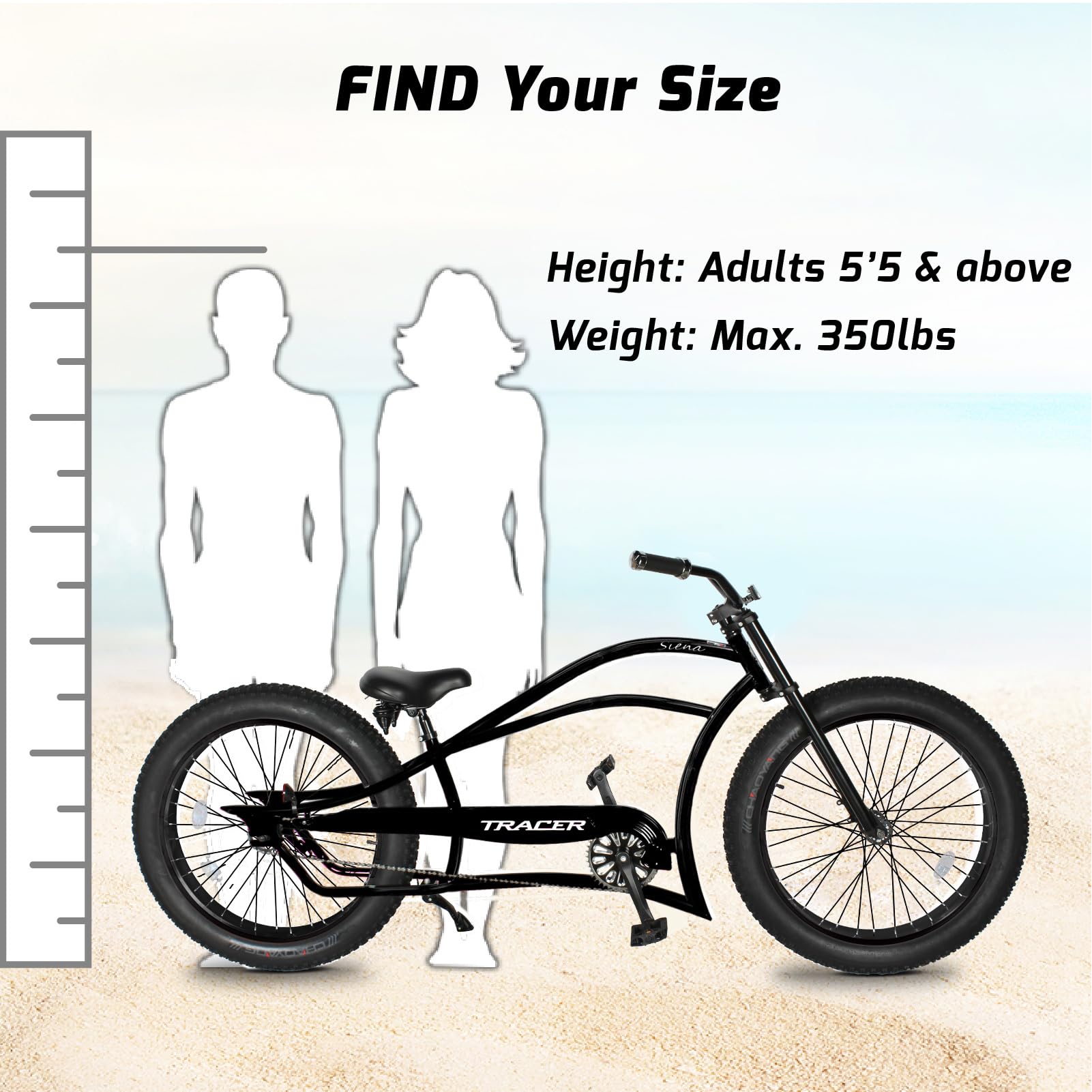 Amazon | Tracer Siena Chopper ストレッチクルーザーバイク 大人用 26