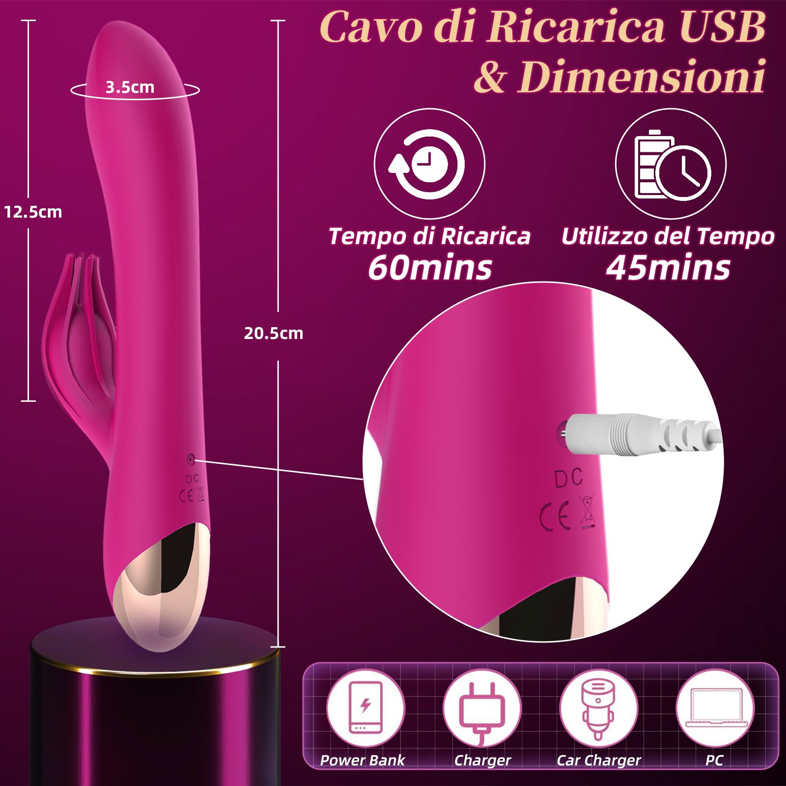 Vibratoreper Donna Professionale Clotoride Vibratore Rabbit 10 Modalità Dildo Realistico Sexytoysys Coppia Vibratoriper Donne Grandi Vibratori Clitoride Squirting Sex Toys Sessuali per Donna Pen(Rous)
